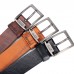 110  125cm Men’s PU Solid Color Retro Pin Buckle Casual Adjustable Business Belt