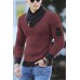 Men's Scarf Sweater Knitting Joint Long-sleeved Sweater