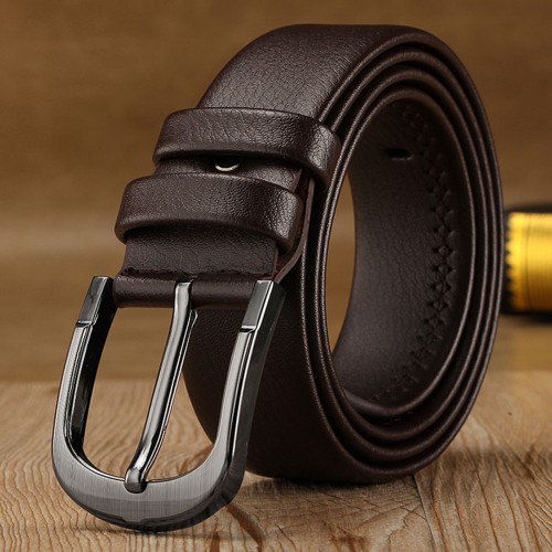 Jassy 120cm Men’s PU Leather Pin Buckle Business Casual Belt