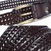 JASSY 110  125cm Breathable Men’s Leather Vintage Casual Pin Buckle Woven Hollow Belt