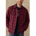 Men's Plaid Plus Fleece Jacket Coat