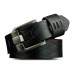 110cm Men’s PU Leather Solid Color Square Head Alloy Pin Buckle Business Belt