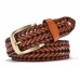 JASSY 105  125cm Breathable Men’s Leather Handwoven Vintage Casual Pin Buckle Hollow Belt