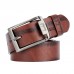 110  125cm Men’s PU Solid Color Retro Pin Buckle Casual Adjustable Business Belt