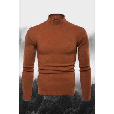 Half Turtleneck Solid Color Sweater