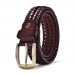 JASSY 105  125cm Breathable Men’s Leather Handwoven Vintage Casual Pin Buckle Hollow Belt