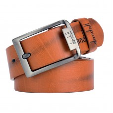 110  125cm Men’s PU Solid Color Retro Pin Buckle Casual Adjustable Business Belt