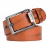 110  125cm Men’s PU Solid Color Retro Pin Buckle Casual Adjustable Business Belt