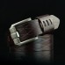 110cm Men’s PU Leather Solid Color Square Head Alloy Pin Buckle Business Belt