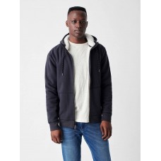 High Pile Fleece Lined Hoodie - Washed Black